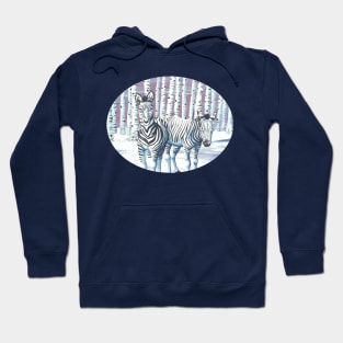 Zebras in the Snow Hoodie